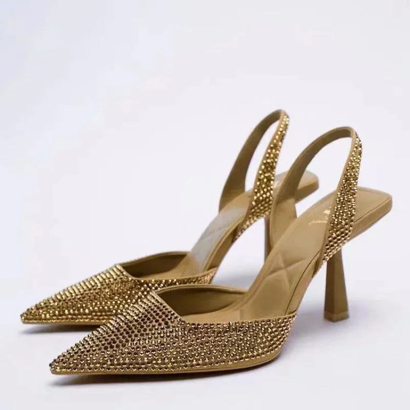 Damen Pumps | Slingback Ausführung mit funkelnden Akzenten