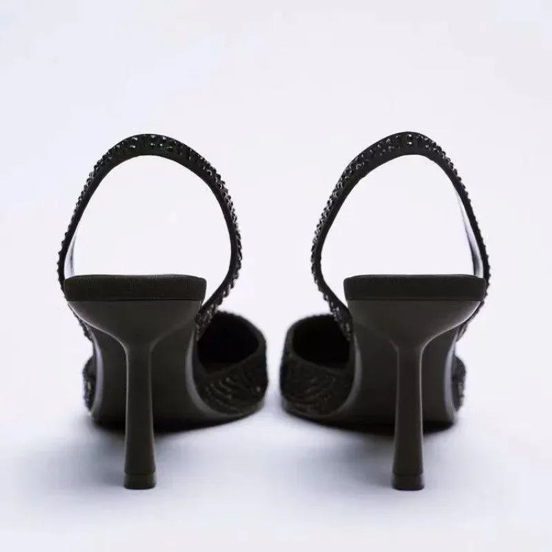 Damen Pumps | Slingback Ausführung mit funkelnden Akzenten