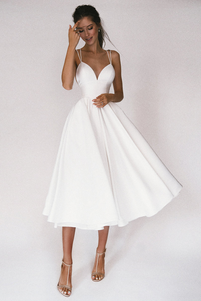 Damen Kleid | mittellanger Schnitt mit V-Ausschnitt-Struktur