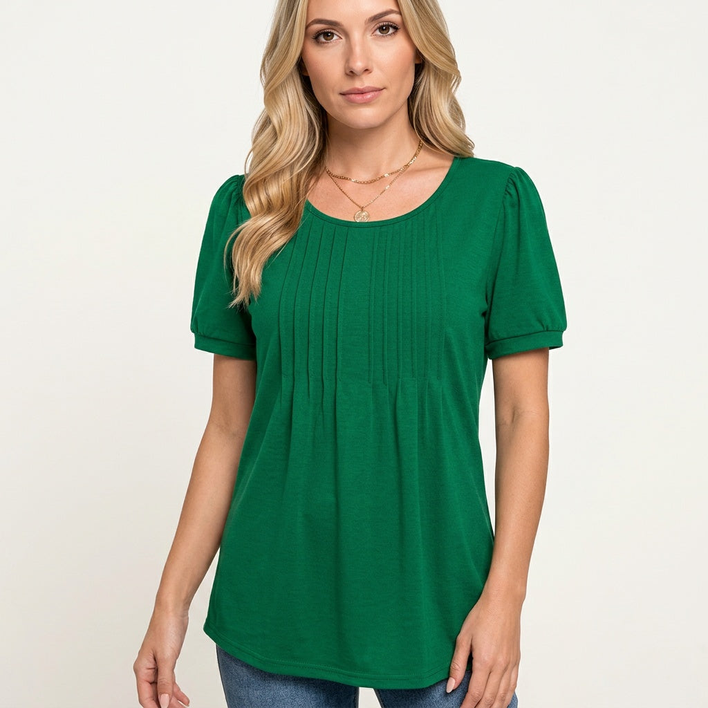 Damen Kurzarmshirt | Rundhalsausschnitt mit Alloverdruck