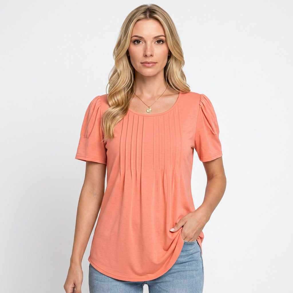 Damen Kurzarmshirt | Rundhalsausschnitt mit Alloverdruck