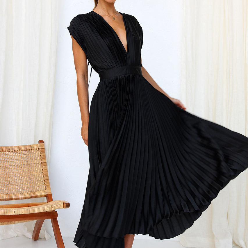 Women V-Neck Dress | Sleeveless Fit