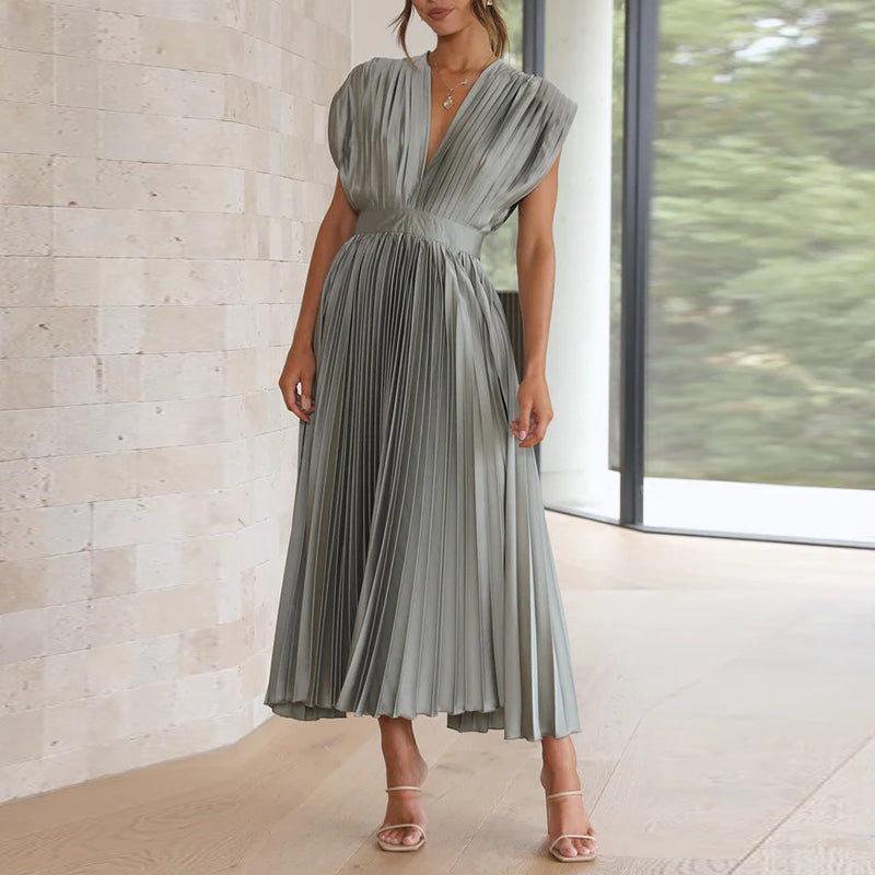 Women V-Neck Dress | Sleeveless Fit