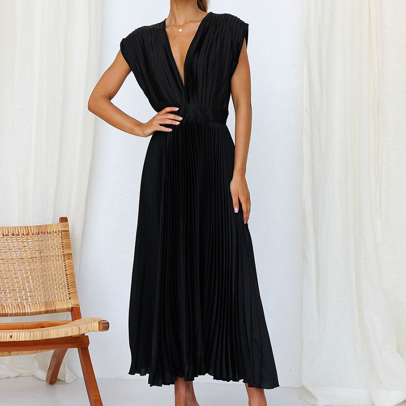 Women V-Neck Dress | Sleeveless Fit