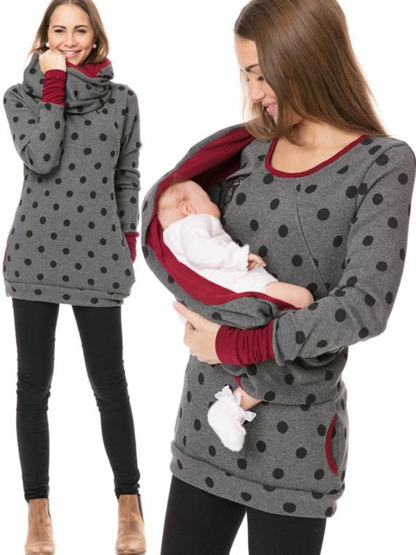 Stillpullover Damen | Kapuze mit Reißverschluss und Taschen