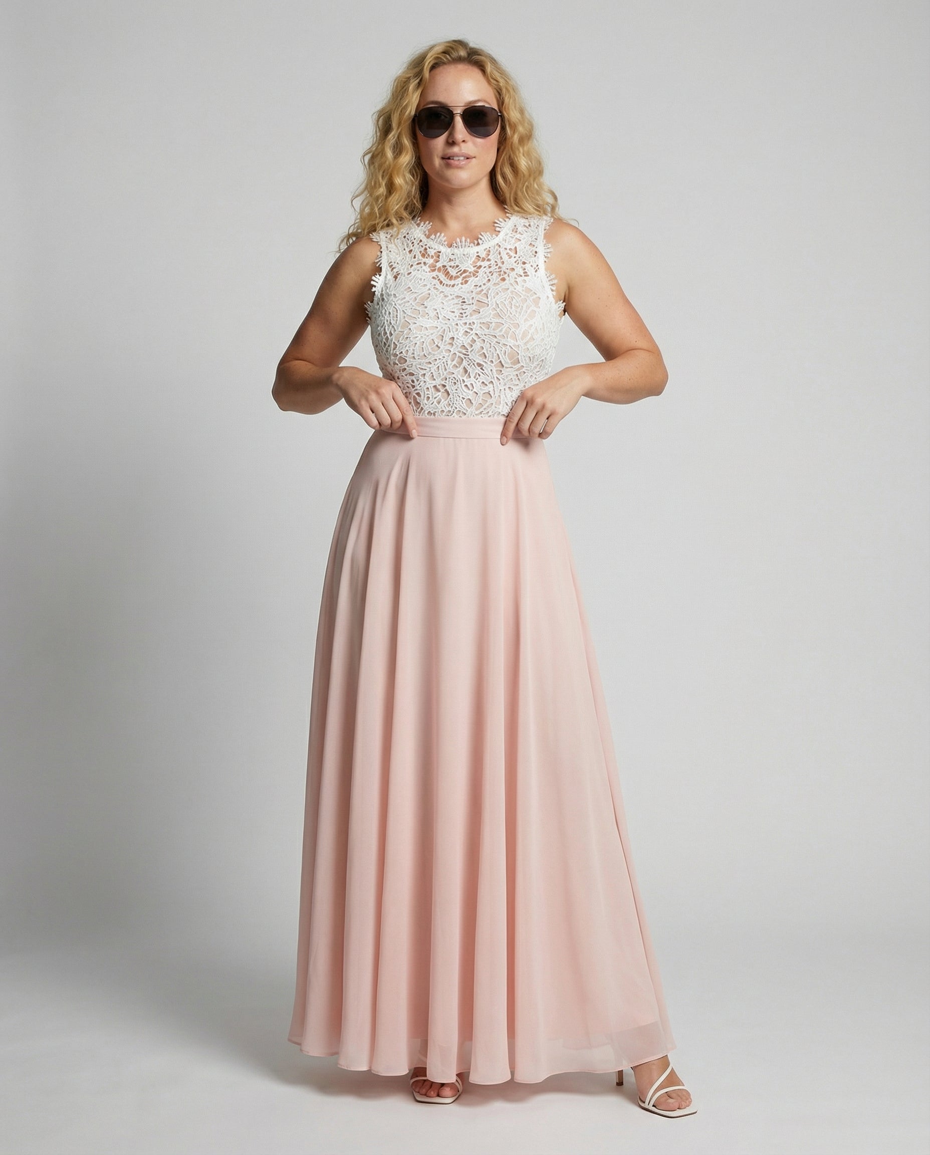 Damen Kleid | maxi mit Rundhalsausschnitt