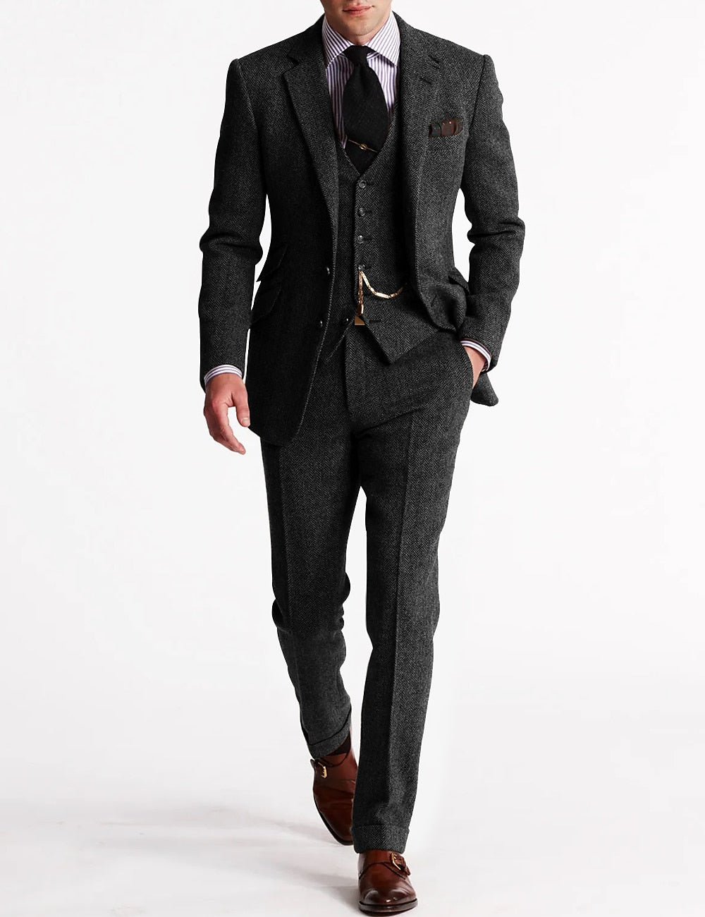 Herren-Anzug klassischer Stil | dreiteiliges Set