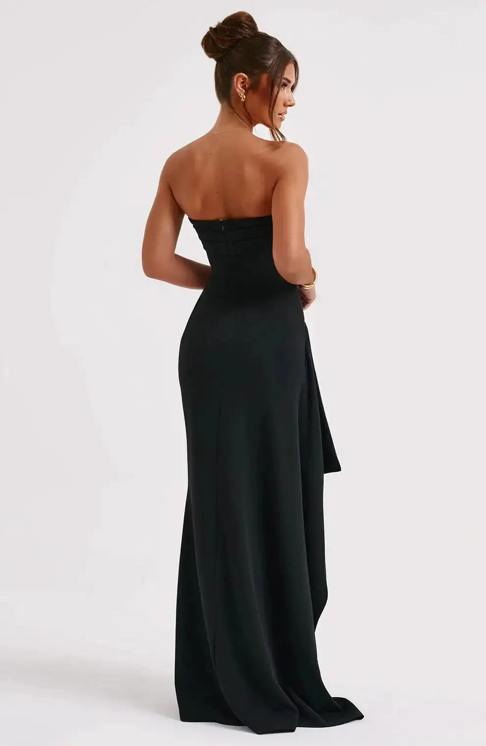 Kleid Damen | Maxikleid trägerlos mit hohem Beinschlitz