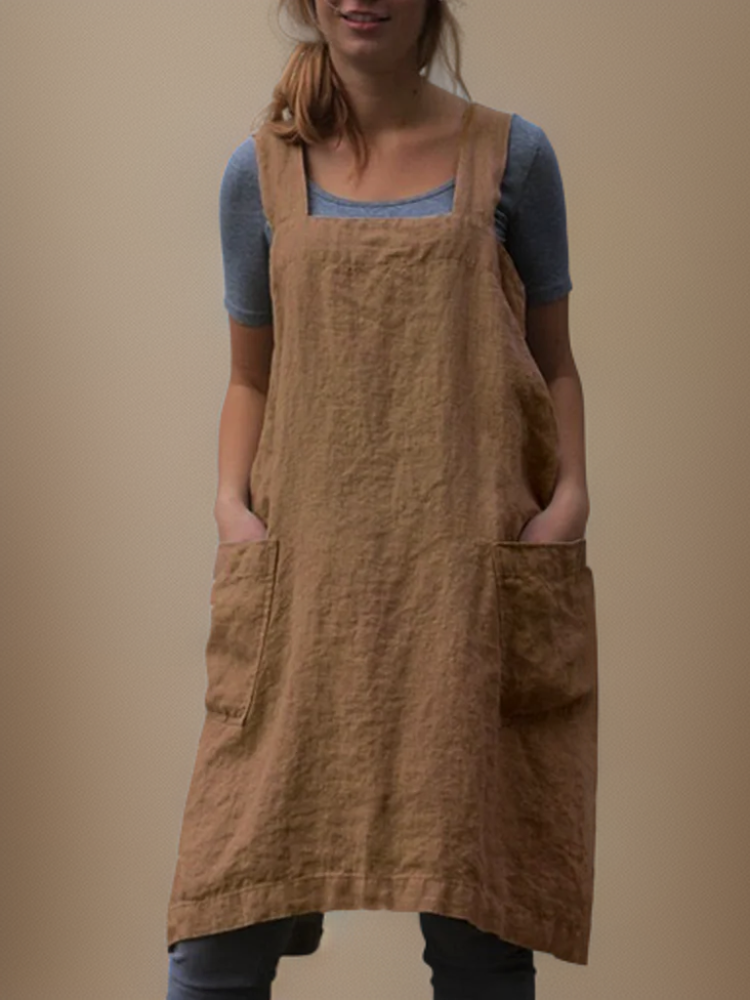 Damen Kleid | Schürzenform mit durchgehendem Taschenbereich