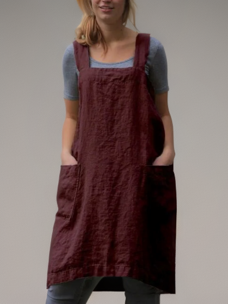 Damen Kleid | Schürzenform mit durchgehendem Taschenbereich