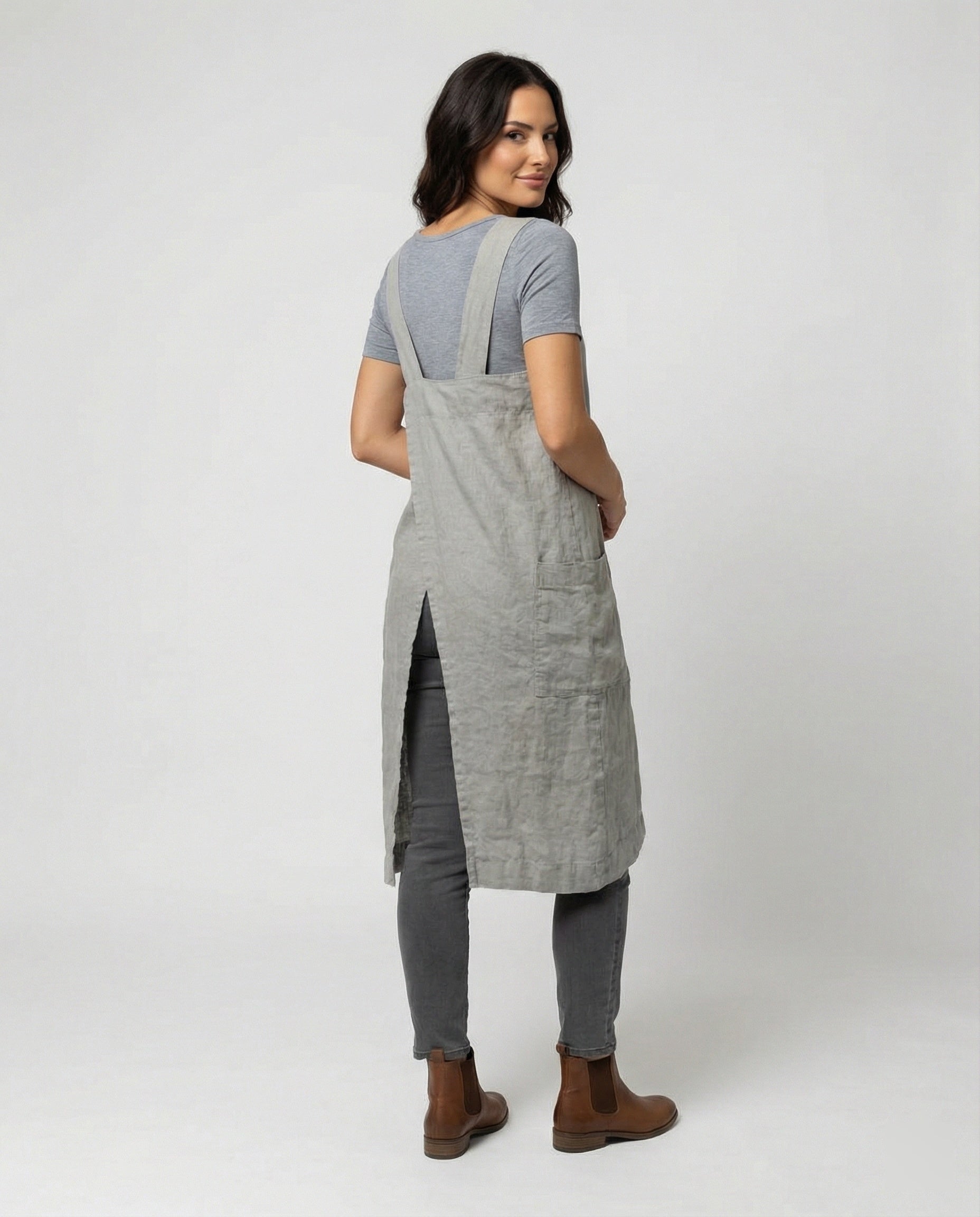 Damen Trägerkleid | Ärmellose Form mit Fronttaschen