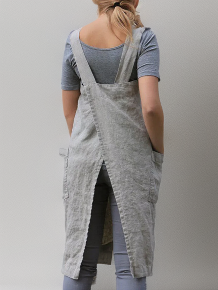 Damen Kleid | Schürzenform mit durchgehendem Taschenbereich