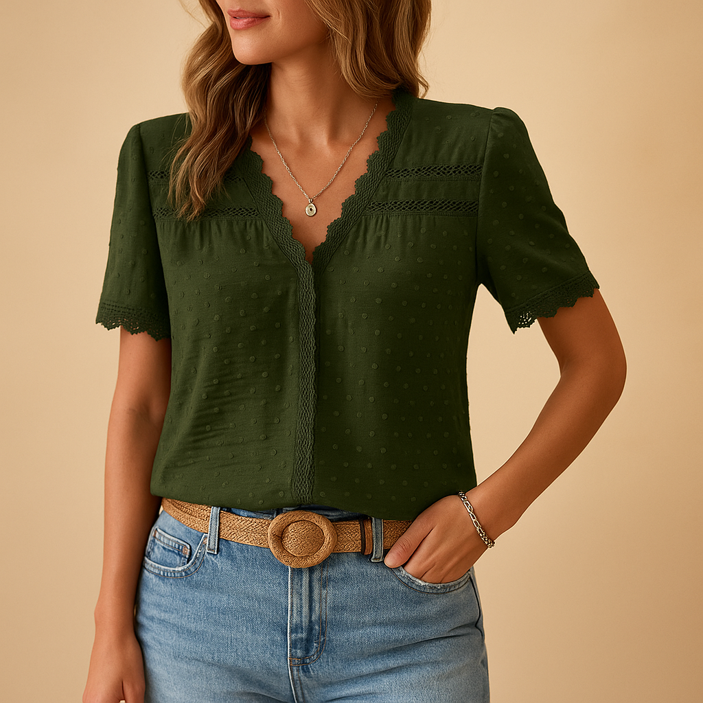 Women Blouse | V-Neck Design With Detailing Accents