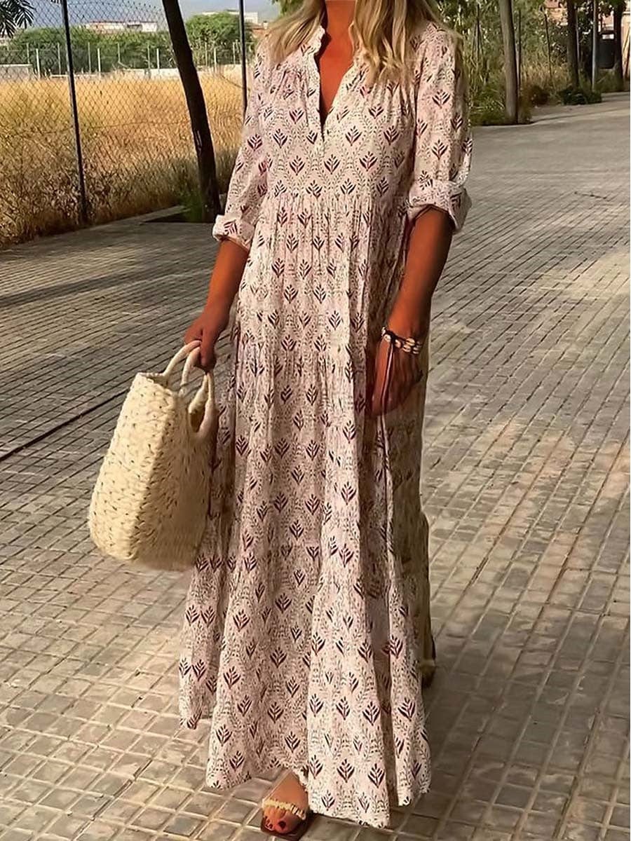 Damen Kleid | lange Maxi-Form mit gleichmäßigem Rockverlauf