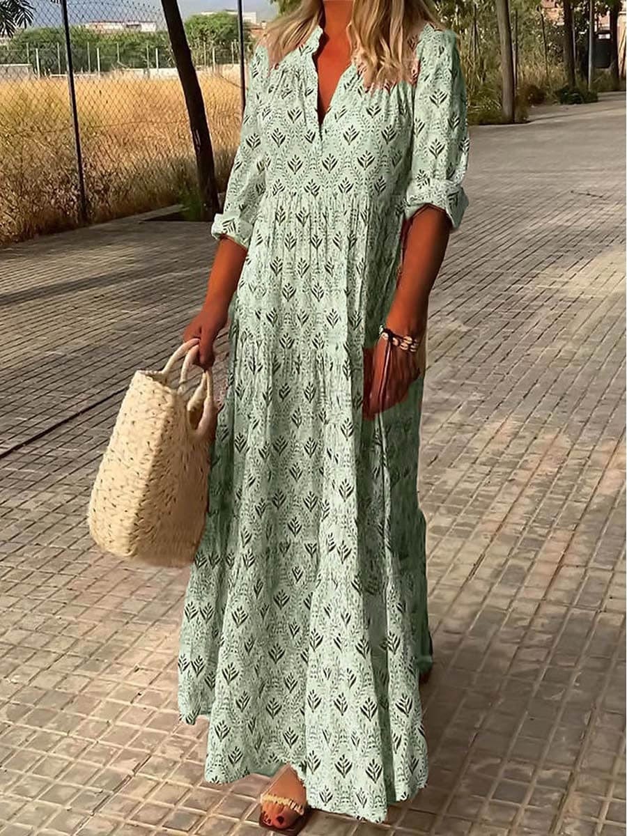 Damen Kleid | lange Maxi-Form mit gleichmäßigem Rockverlauf