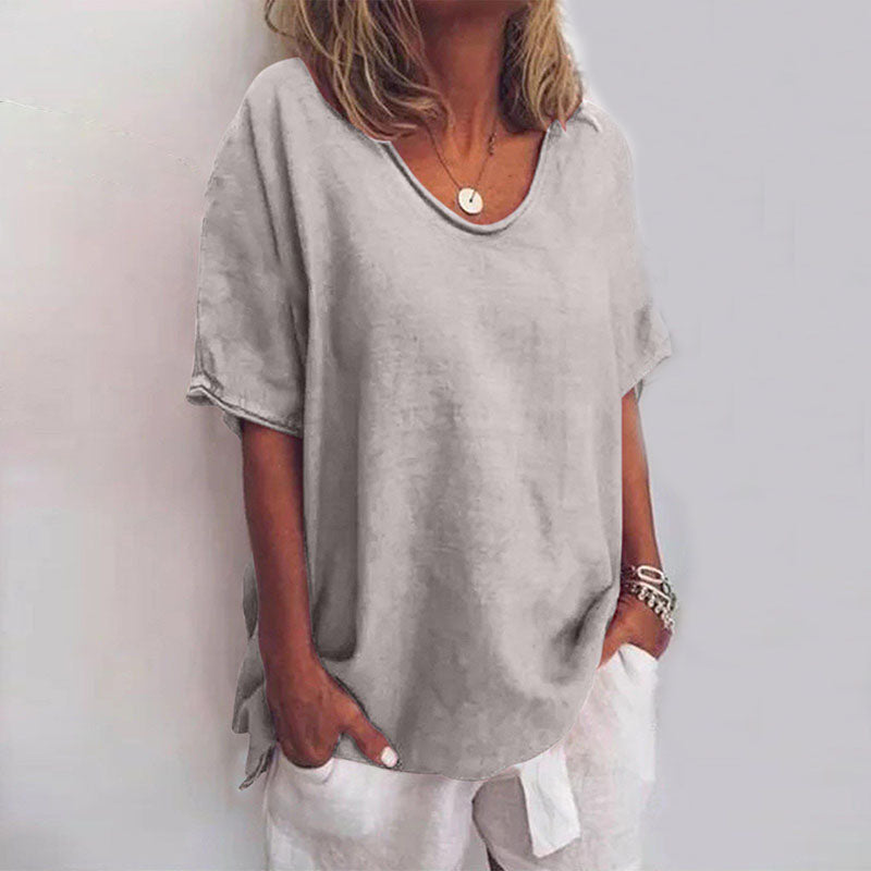 Women Blouse | Short Sleeves And Loose Fit Silhouette Design