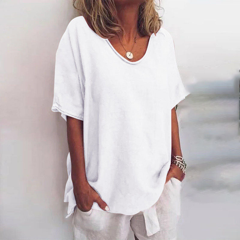 Women Blouse | Short Sleeves And Loose Fit Silhouette Design