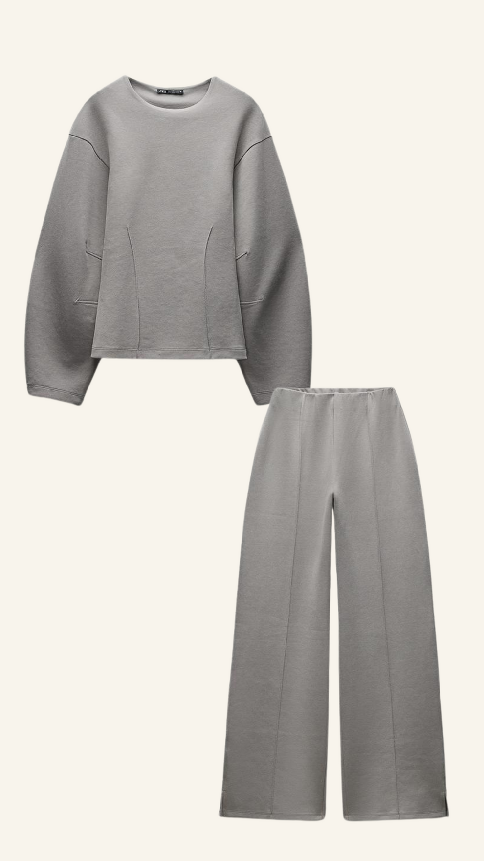 Damen Set | Oversized Top mit weitem Bein und klarer Form