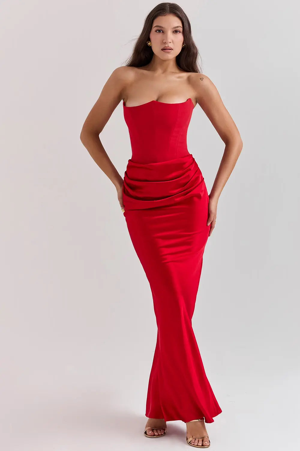 Women Maxi Dress | Strapless Corset Bodice And Maxi Length Design