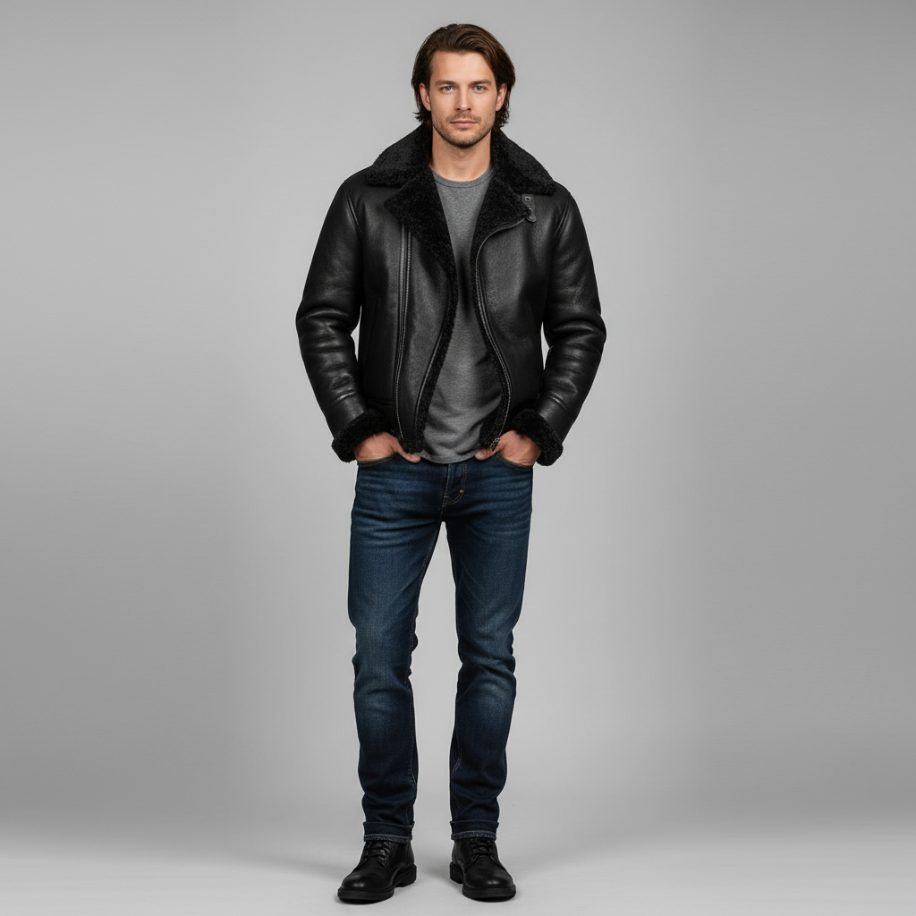 Herren Winterjacke | Langer Schnitt mit klarer Frontstruktur