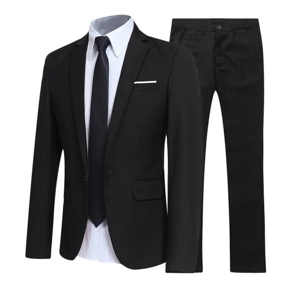 Herren-Anzug im Zweiteiligen Set | schlanke Silhouettenform