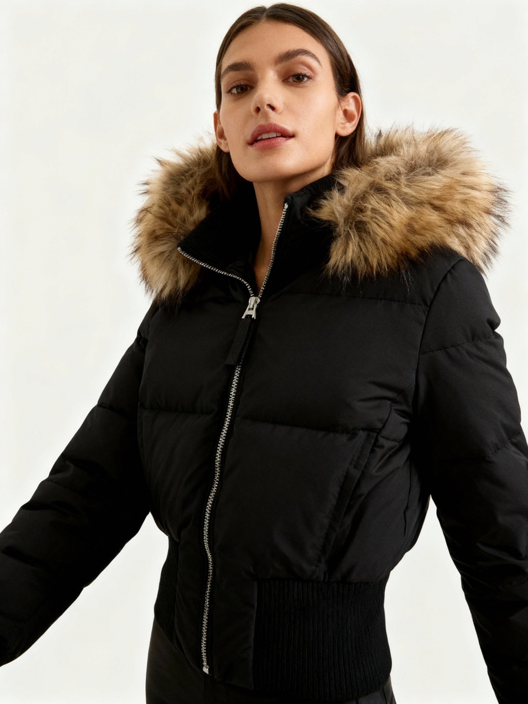 Damen Jacke | Abnehmbare Kapuze mit elastischen Bündchen